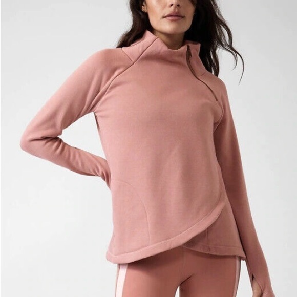 Athleta Palermo Pink Cozy Karma Asym Pullover Size S - Picture 1 of 10